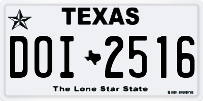 TX license plate DOI2516