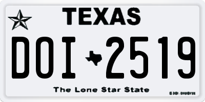 TX license plate DOI2519
