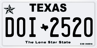 TX license plate DOI2520