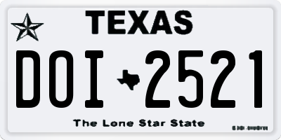 TX license plate DOI2521