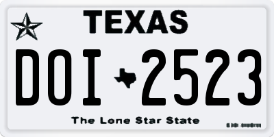 TX license plate DOI2523