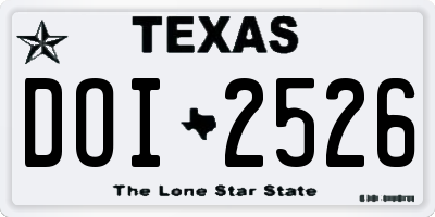 TX license plate DOI2526