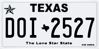 TX license plate DOI2527