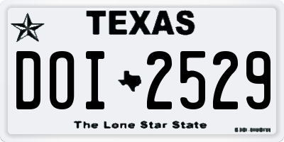 TX license plate DOI2529