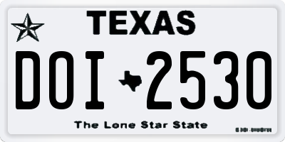 TX license plate DOI2530