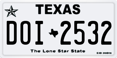 TX license plate DOI2532