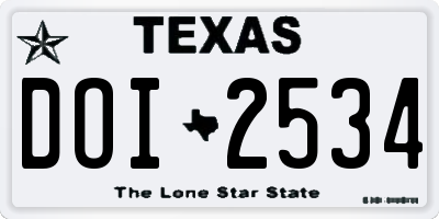 TX license plate DOI2534