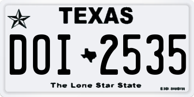 TX license plate DOI2535