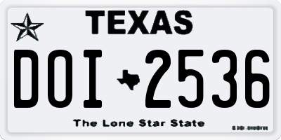 TX license plate DOI2536