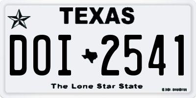 TX license plate DOI2541