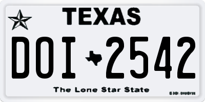 TX license plate DOI2542
