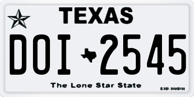 TX license plate DOI2545