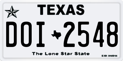 TX license plate DOI2548