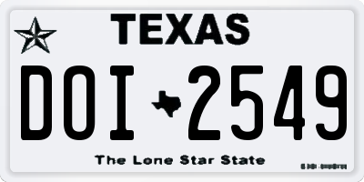 TX license plate DOI2549