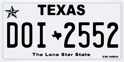 TX license plate DOI2552