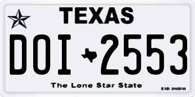 TX license plate DOI2553