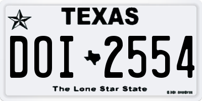 TX license plate DOI2554