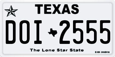 TX license plate DOI2555