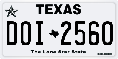 TX license plate DOI2560