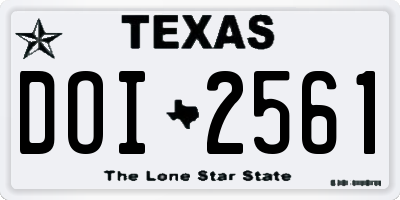 TX license plate DOI2561