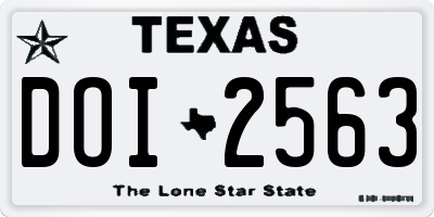 TX license plate DOI2563