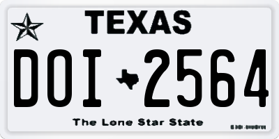TX license plate DOI2564