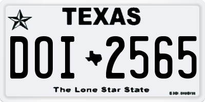 TX license plate DOI2565