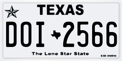 TX license plate DOI2566