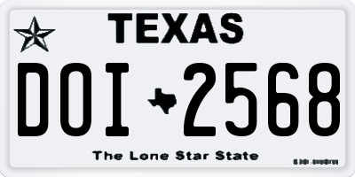 TX license plate DOI2568