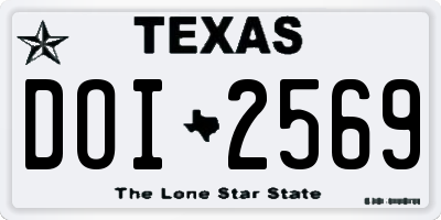 TX license plate DOI2569