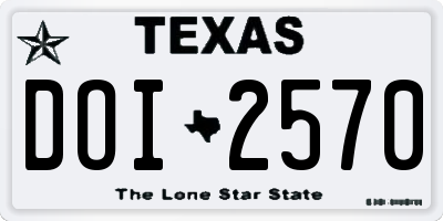 TX license plate DOI2570
