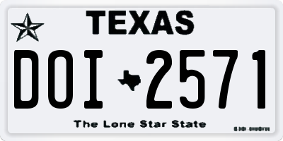 TX license plate DOI2571