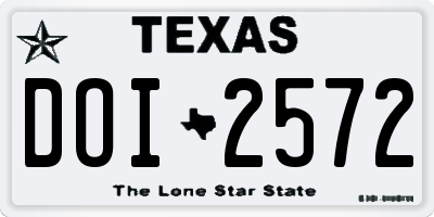 TX license plate DOI2572