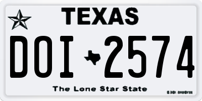 TX license plate DOI2574