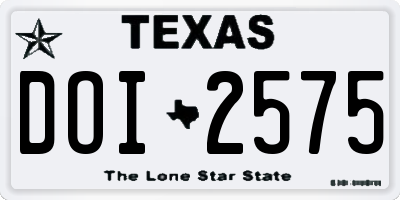 TX license plate DOI2575