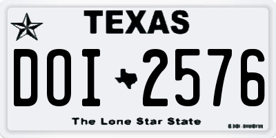 TX license plate DOI2576