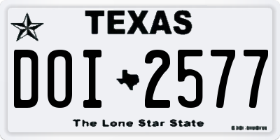 TX license plate DOI2577