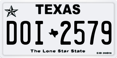 TX license plate DOI2579