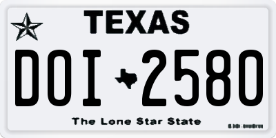 TX license plate DOI2580