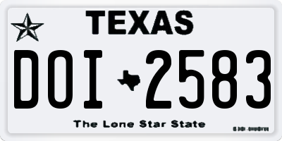 TX license plate DOI2583
