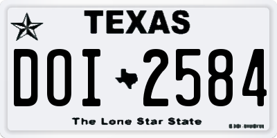TX license plate DOI2584