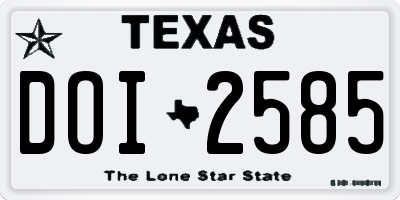 TX license plate DOI2585