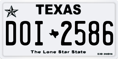 TX license plate DOI2586