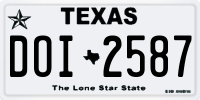 TX license plate DOI2587