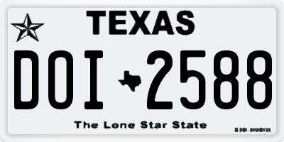 TX license plate DOI2588