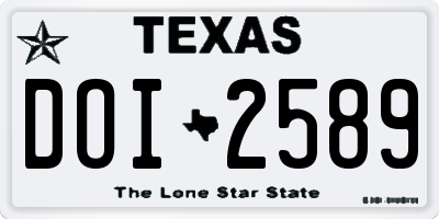 TX license plate DOI2589