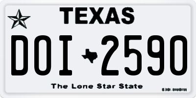 TX license plate DOI2590