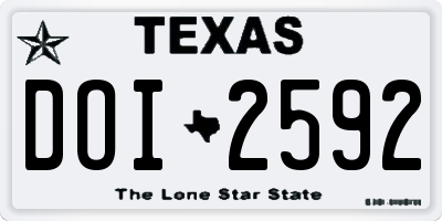 TX license plate DOI2592