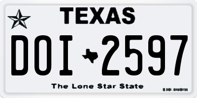 TX license plate DOI2597