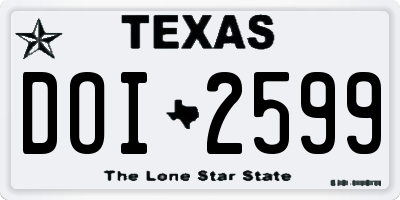 TX license plate DOI2599